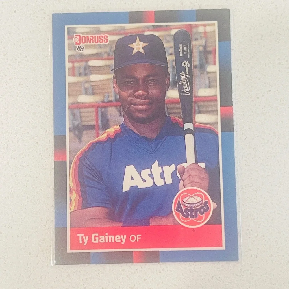 1988 Donruss Ty Gainey 578 Houston Astros Baseball Card Outfielder Vintage MLB